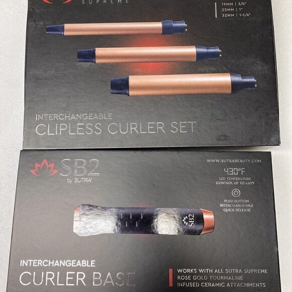 SB2 by SUTRA Interchangeable 3 in 1 Styling Base, Clipless Curler Set & Jumbo Tr - Picture 3 of 6